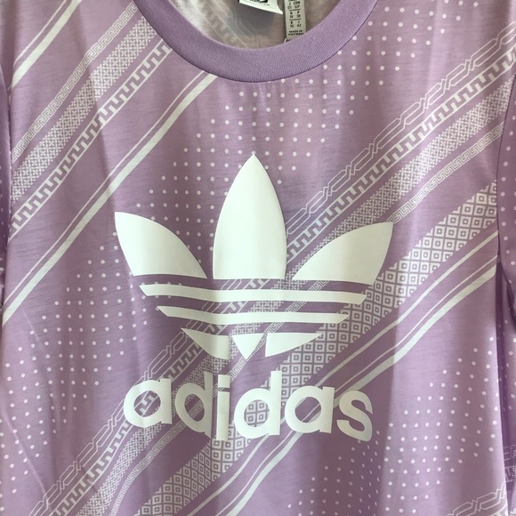 NWT Adidas Purple Trefoil Print Graphic Tee - Picture 3 of 4